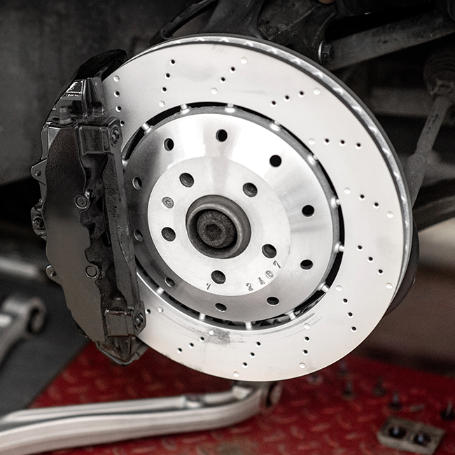 Car brake disc and caliper