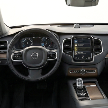 Volvo car interior dashboard view