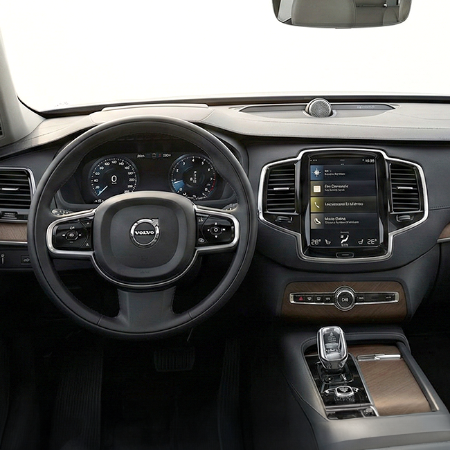 Volvo car interior dashboard view