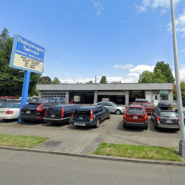 Auto repair shop with cars